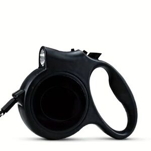 Black Retractable Dog Leash with Light, NEW